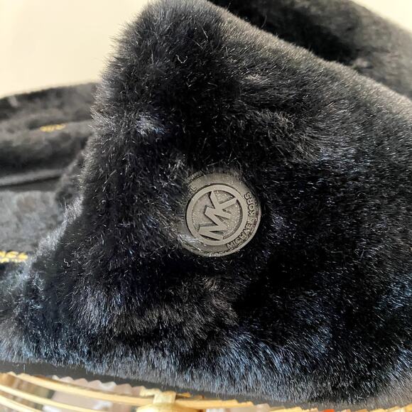Michael Kors Janis Faux Fur Luxe Slippers Black Women's 9 - Picture 6 of 8